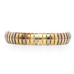 Cartier Tubogas 18K Gold Trinity Flexible Bracelet-Dover Jewelry