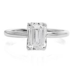 1.41Ct Emerald Cut Diamond White Gold Solitaire Engagement Ring