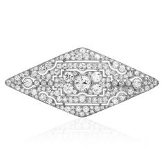 Black, Starr & Frost-Gorham Diamond Platinum Antique Deco Brooch Pin