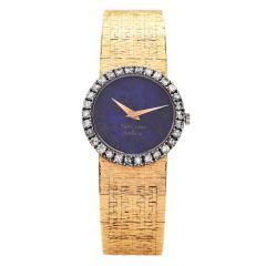 Piaget Van Cleef & Arpels Diamond Lapis Lazuli Dial 18K Gold Vintage Watch
