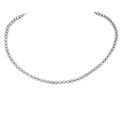 Cartier Diamond Perles de Diamants 18K White Gold Beaded Link Chain Necklace