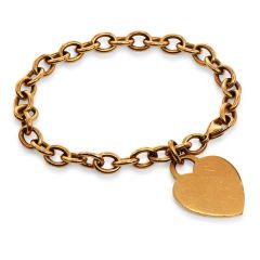 Tiffany & Co. 18K Gold  Heart Charm Dog Chain