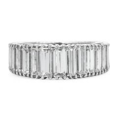 Estate Baguette Diamond Platinum Graduated Eternity Wedding Band Ring