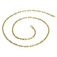 Vintage Chic Retro 18K Yellow Gold 30" Long Link Chain Necklace