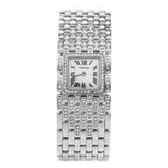 Cartier Panthere Ruban Diamond 18K White Gold Link Ladies Bracelet Watch