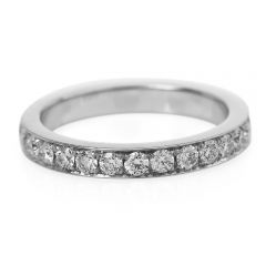 Estate Round Cut Diamond Platinum Eternity Wedding Band Ring