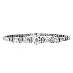 CARTIER Vintage Deco 6.35cts European Diamond Line Bracelet 