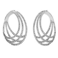 Modern 3.95ct Diamond  Gold Crossover Multi Hoop Earrings