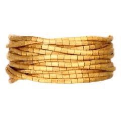 Vintage Italian 18K Yellow Gold Bamboo Multi Link Chain Bracelet 