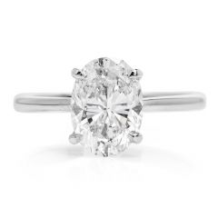 GIA 2.61 Ct Oval Cut E Color Diamond White Gold Solitaire Engagement Ring
