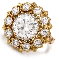 Vintage Buccellati Diamond 18K Cocktail Engagement Ring