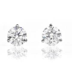 GIA 3.00cts Diamond 14K Gold Brilliant Round Stud Earrings-Dover Jewelry
