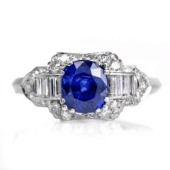 Kashmir AGL GIA No Heat Sapphire 2.53cts Diamond Platinum Ring