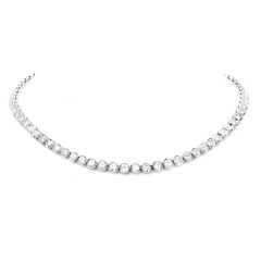Vintage 11.80cts Diamond Riviera Platinum Choker Necklace