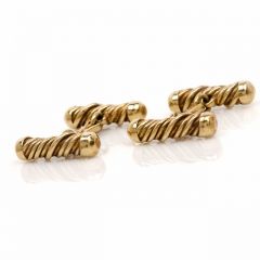 Estate Classic Men 18K Gold Swirl Cufflink