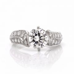 Van Cleef Arpels GIA E-VVS2 3.12ct Diamond Platinum VCA Engagement Ring