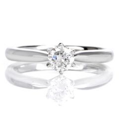 Classic European Diamond Platinum Engagement Ring
