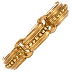 Vintage Authentic Marlene Stowe 18K Gold Nautical Link Bracelet