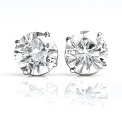  Classic GIA H-I SI 4.03cts Diamond Studs 18k gold Earrings