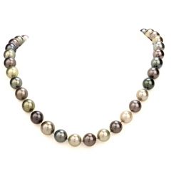 Estate South Sea Peacock AAA Pearl Diamond Strand Necklace 
