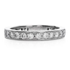 Tiffany & Co. Diamond Platinum Round Cut Eternity Band Ring