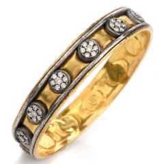 Vintage Gurhan Diamond 24k/Silver Bangle Bracelet