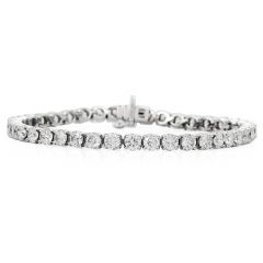 Classic 8.74cts Diamond 18K White Gold Tennis Line Bracelet