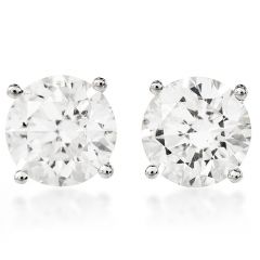 1.23 Carats Diamond 14K White Gold Studs Earrings