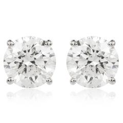 Classic 1.03cts Round Cut Diamond White Gold Stud Earrings