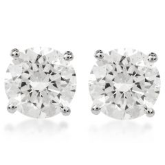 1.44 Carats Diamond 14K White Gold Studs Earrings