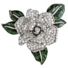 Cartier Paris Vintage 12.00ct Diamond Platinum Moveable Flower Pin
