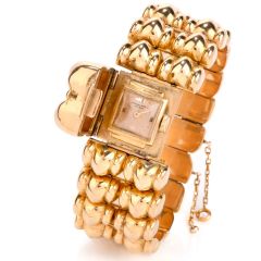 Vintage Patek Philipe 18K Gold Retro Covered Watch Bracelet