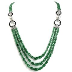 
Diamond Emerald Pearl & Onyx 18K Gold Multistrand Bead Necklace
