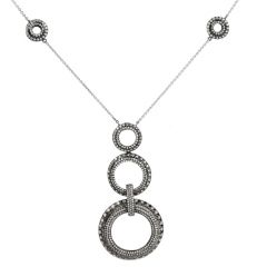 Estate Diamond 18K Gold Circle Drop Necklace