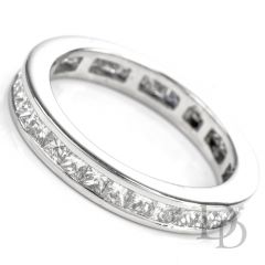 Estate Princess Cut Diamond Platinum Eternity Band Ring