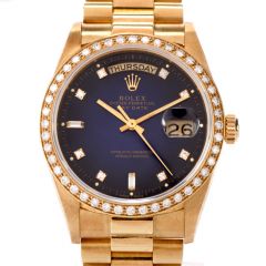 Rolex Day-Date President DAY DATE Diamond RARE Dial and Bezel Gents Watch ref 18048