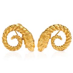 Vintage Zolatos Greek 22K Large Clip On Earrings