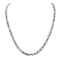 Estate Men's Ladies 30 Inch 18K White Gold German Chain Link Necklace