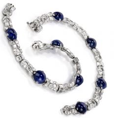 Vintage Diamond Certified GIA No-Heat Burma Sapphire Platinum Bracelets and necklace