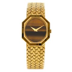 Vintage 1970’s Piaget Tiger’s Eye 18K Yellow Gold Octagon 9342 Women’s Watch