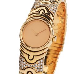 Bvlgari Parentesi  Diamond 18K Gold Cuff Bangle Ladies Watch