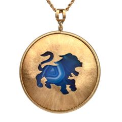 Buccellati Agate 18K Gold Zodiac Medallion Pendant 