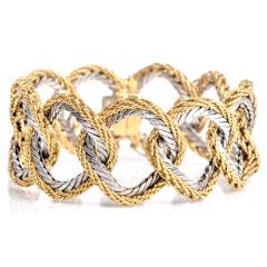 Buccellati 18K Gold Two-tone Braided Wide Link Bracelet