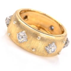 Buccellati Macri Diamond 18k Gold Eternity Band Ring