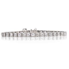 Antique Deco 4.30cts Diamond Platinum Square Link Bracelet