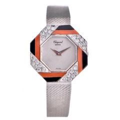 Chopard Vintage Coral Onyx Ladies Gold Watch