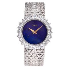 Piaget Diamond 18K Gold Lapis Mechanical Wrist Watch 