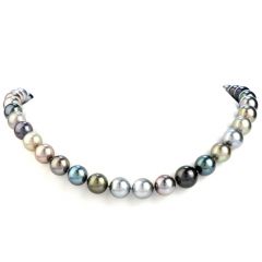 Lustrous Tahitian SouthSea Pearl Necklace with Gold Clasp 