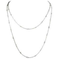 38 Inches Long Diamond by the Yard Platinum link Chain Necklace 