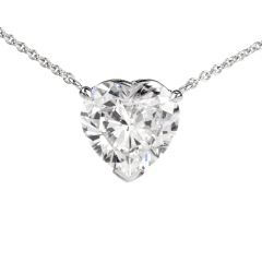  3.02cts E-VVS2 Heart GIA Diamond Platinum Chain Link Drop Necklace 